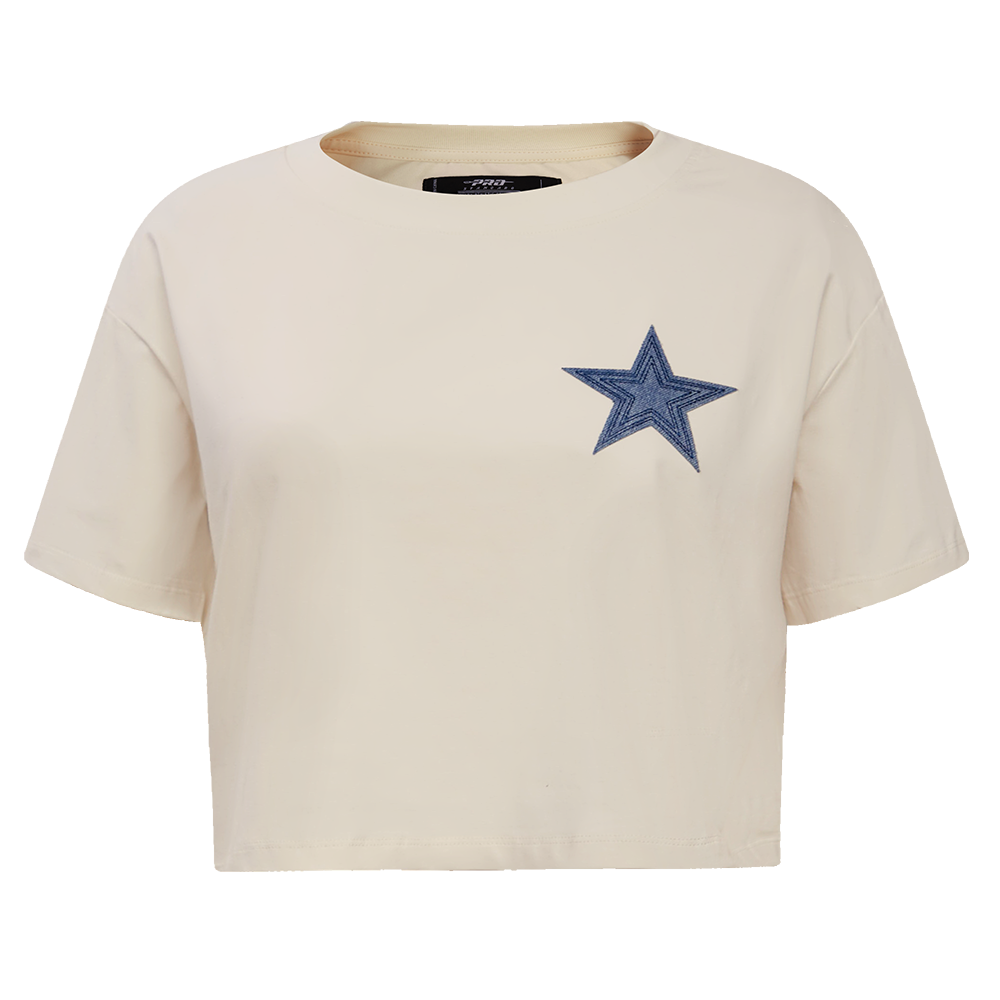 PLAYERA CROP NFL DALLAS COWBOYS VARSITY BLUES PARA MUJER