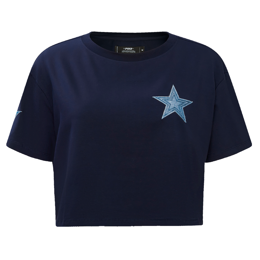 PLAYERA CROP NFL DALLAS COWBOYS VARSITY BLUES PARA MUJER