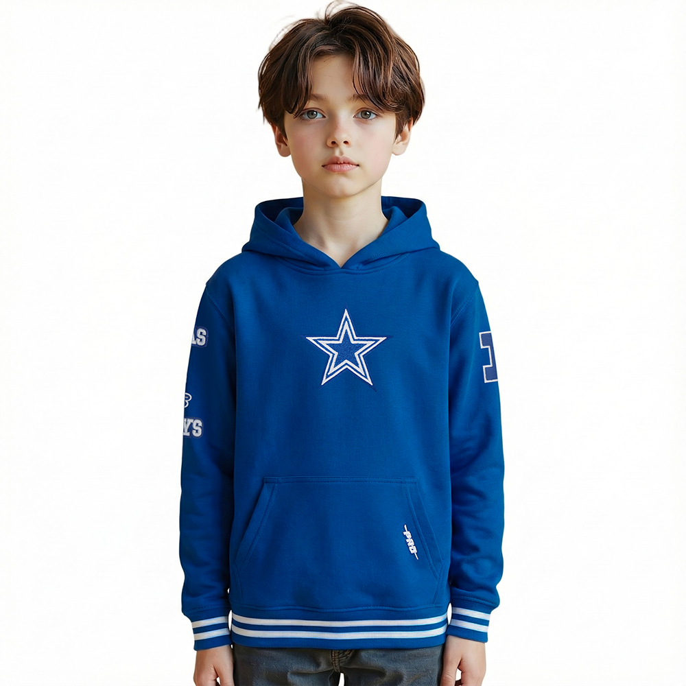 SUDADERA CON GORRO NFL DALLAS COWBOYS RETRO CLASSICS PARA NIÑO JUNIOR