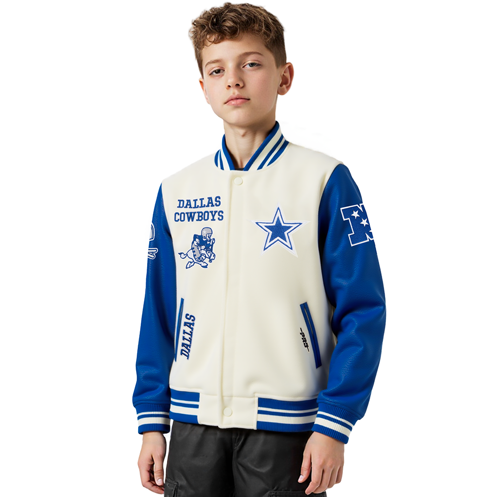 CHAMARRA UNIVERSITARIA NFL DALLAS COWBOYS RETRO CLASSICS PARA NIÑO JUNIOR