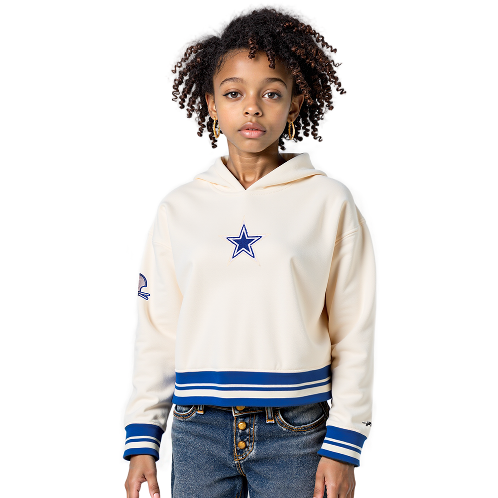 SUDADERA CON GORRO NFL DALLAS COWBOYS RETRO CLASSICS PARA NIÑA JUNIOR