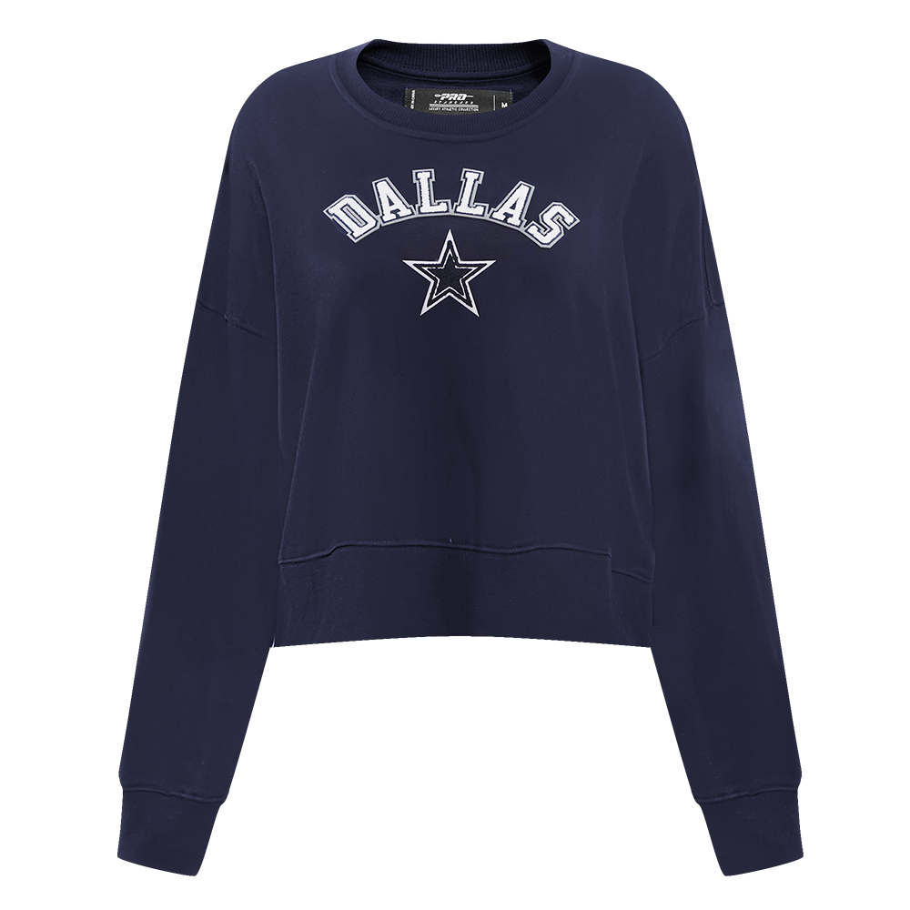 SUDADERA DE CUELLO REDONDO NFL DALLAS COWBOYS CLASSIC ESSENTIALS PARA MUJER