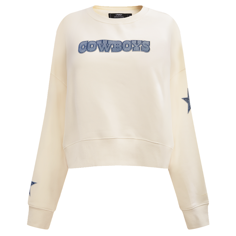 SUDADERA DE CUELLO REDONDO NFL DALLAS COWBOYS VARSITY BLUES PARA MUJER