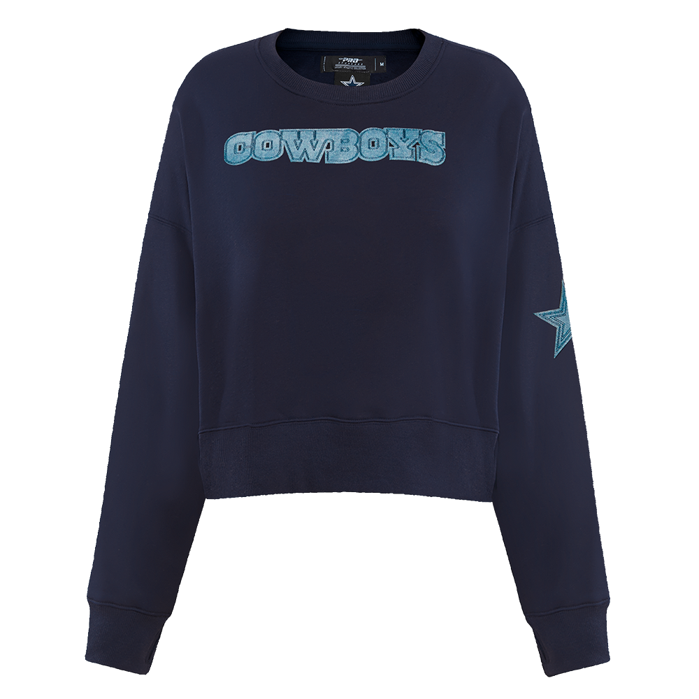 SUDADERA DE CUELLO REDONDO NFL DALLAS COWBOYS VARSITY BLUES PARA MUJER