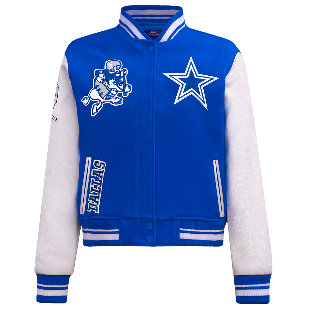 CHAMARRA UNIVERSITARIA NFL DALLAS COWBOYS RETRO CLASSICS PARA MUJER