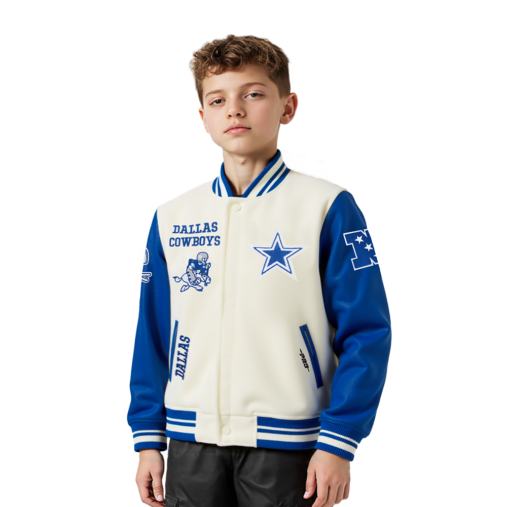 CHAMARRA UNIVERSITARIA NFL DALLAS COWBOYS RETRO CLASSICS PARA NIÑO