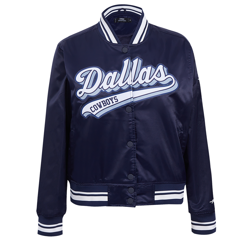 CHAMARRA DE SATÉN NFL DALLAS COWBOYS SCRIPT TAIL PARA MUJER