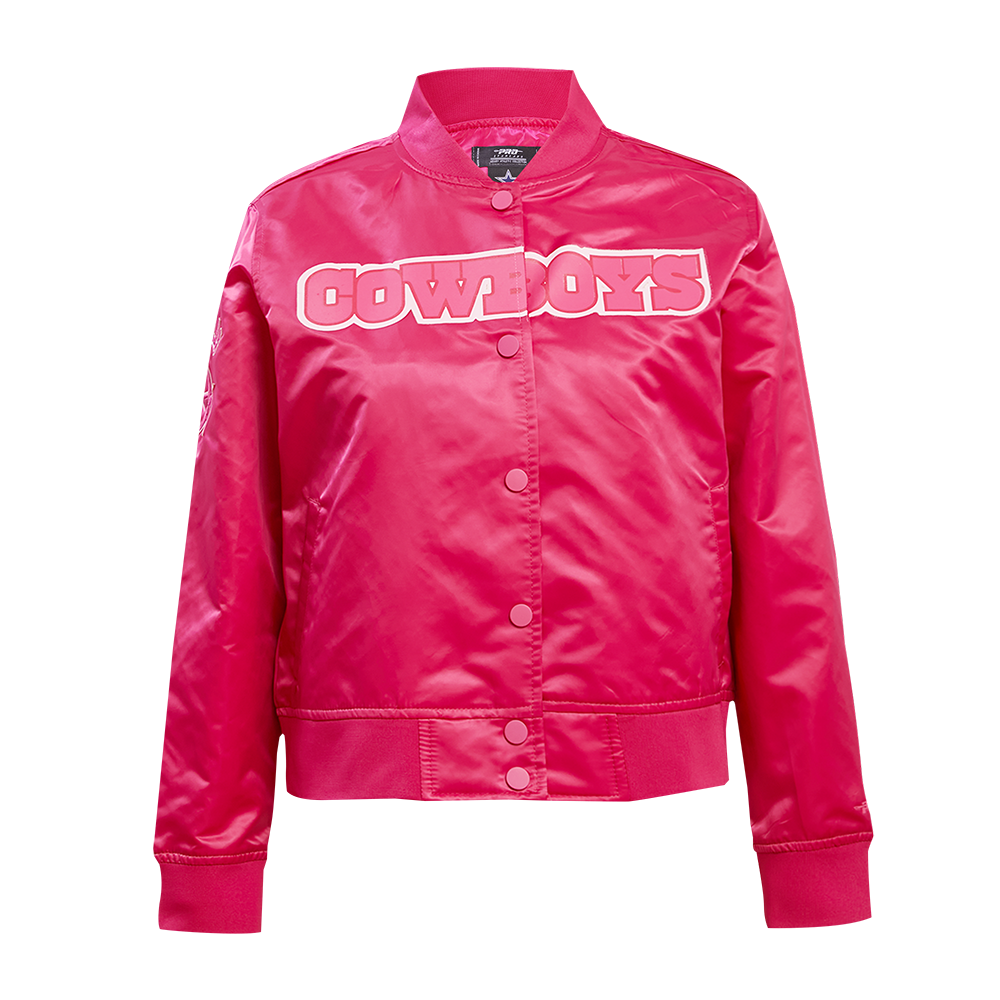 CHAMARRA DE SATÍN NFL DALLAS COWBOYS CLASSIC TRIPLE PINK PARA MUJER