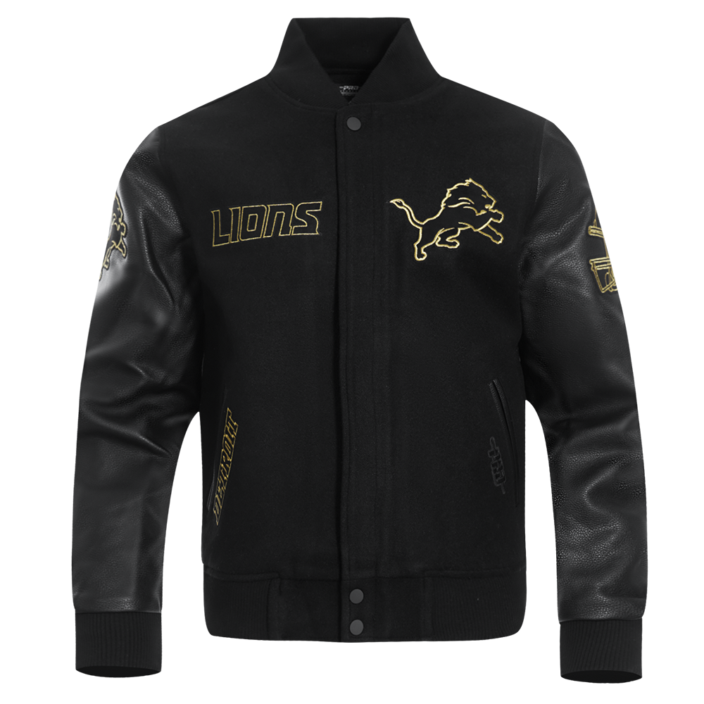CHAMARRA UNIVERSITARIA NFL DETROIT LIONS BLACK&GOLD
