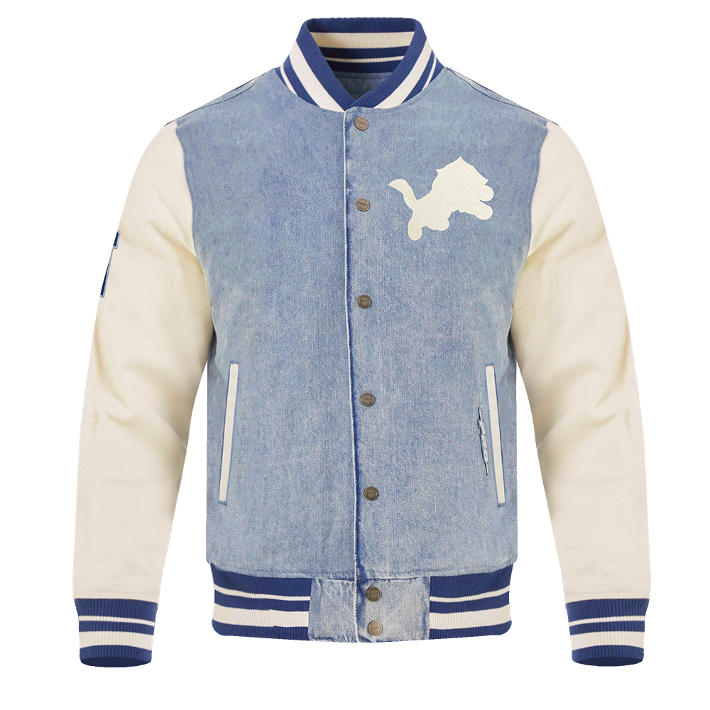 CHAMARRA DE MEZCLILLA NFL DETROIT LIONS VARSITY BLUES