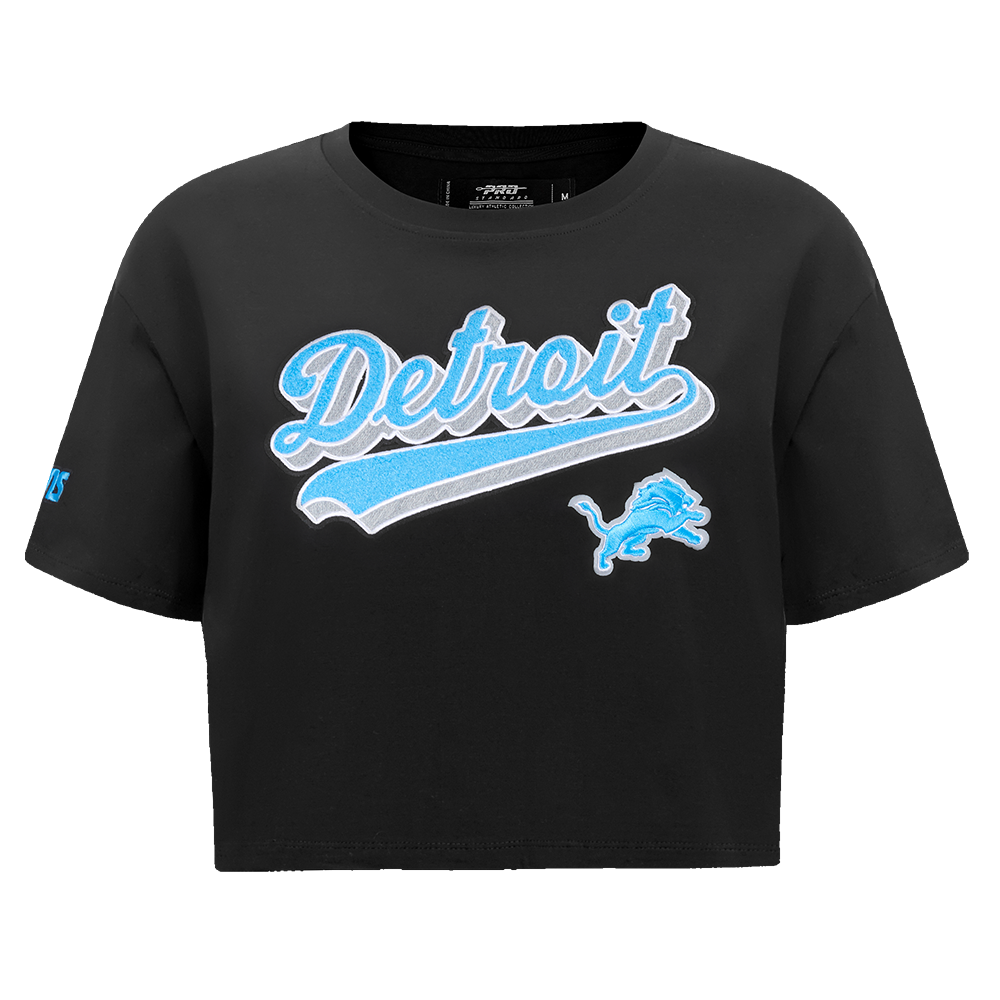 PLAYERA CROP NFL DETROIT LIONS SCRIPT TAIL PARA MUJER