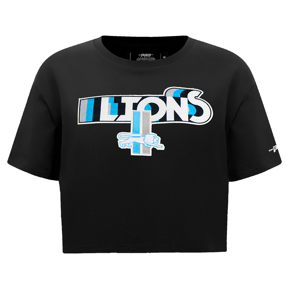 PLAYERA CROP NFL DETROIT LIONS RETRO ELEVATION PARA MUJER