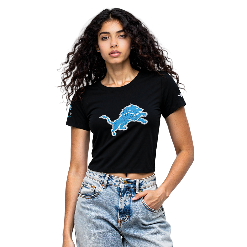 PLAYERA NFL DETROIT LIONS REBEL ATHLETICS PARA MUJER