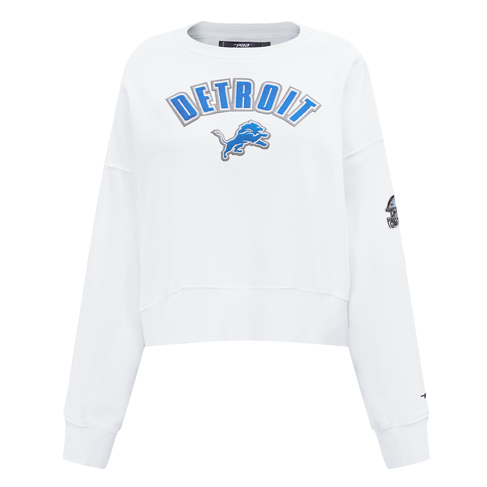 SUDADERA DE CUELLO REDONDO NFL DETROIT LIONS CLASSIC ESSENTIALS PARA MUJER