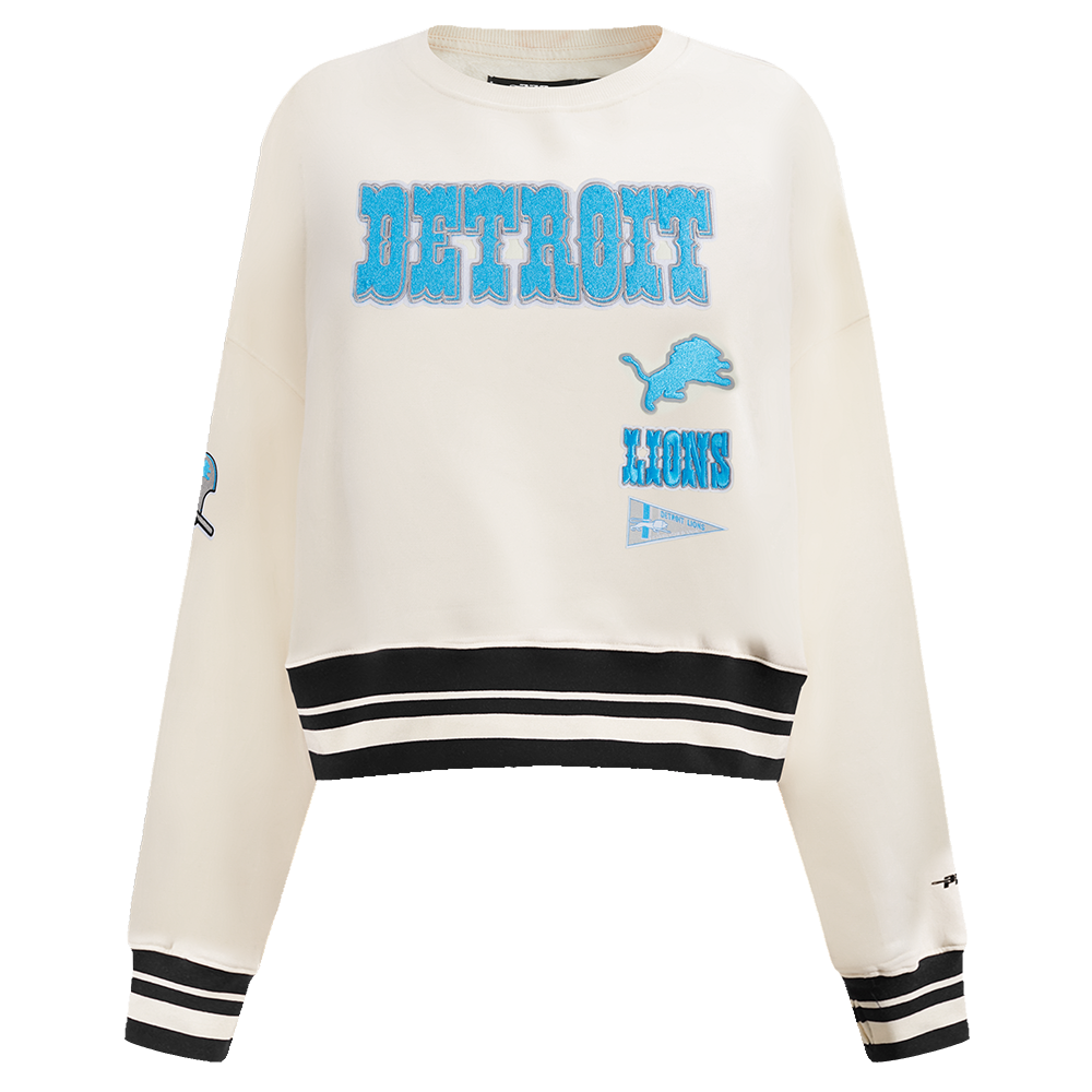 SUDADERA DE CUELLO REDONDO NFL DETROIT LIONS RETRO CLASSICS PARA MUJER