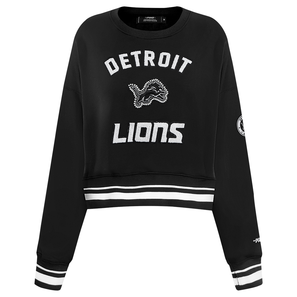 SUDADERA DE CUELLO REDONDO NFL DETROIT LIONS PEARLS PARA MUJER