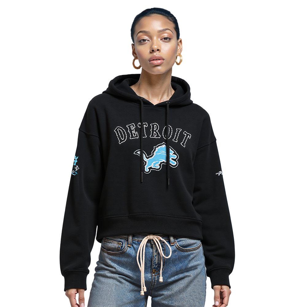 SUDADERA CON GORRO NFL DETROIT LIONS REBEL ATHLETICS PARA MUJER