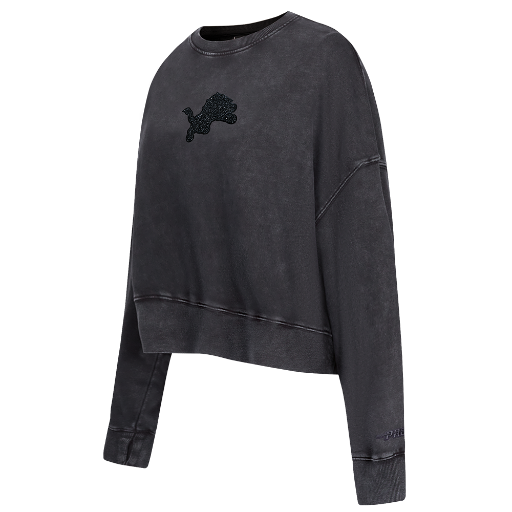 SUDADERA DE CUELLO REDONDO NFL DETROIT LIONS WASHED CRYSTALLINE PARA MUJER