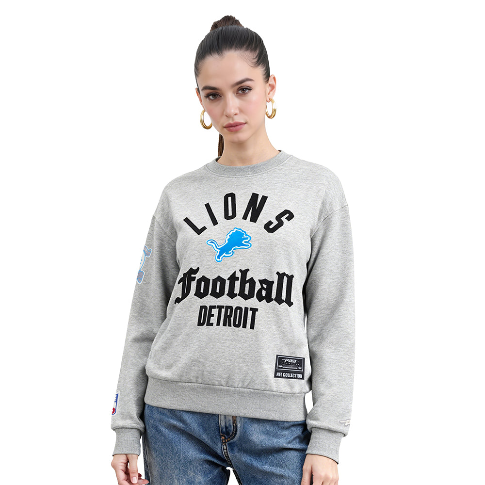 SUDADERA DE CUELLO REDONDO NFL DETROIT LIONS MODERN ORIGINALS PARA MUJER