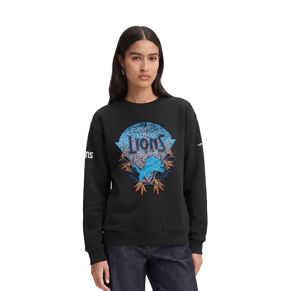 SUDADERA DE CUELLO REDONDO NFL DETROIT LIONS PARADISE PARA MUJER