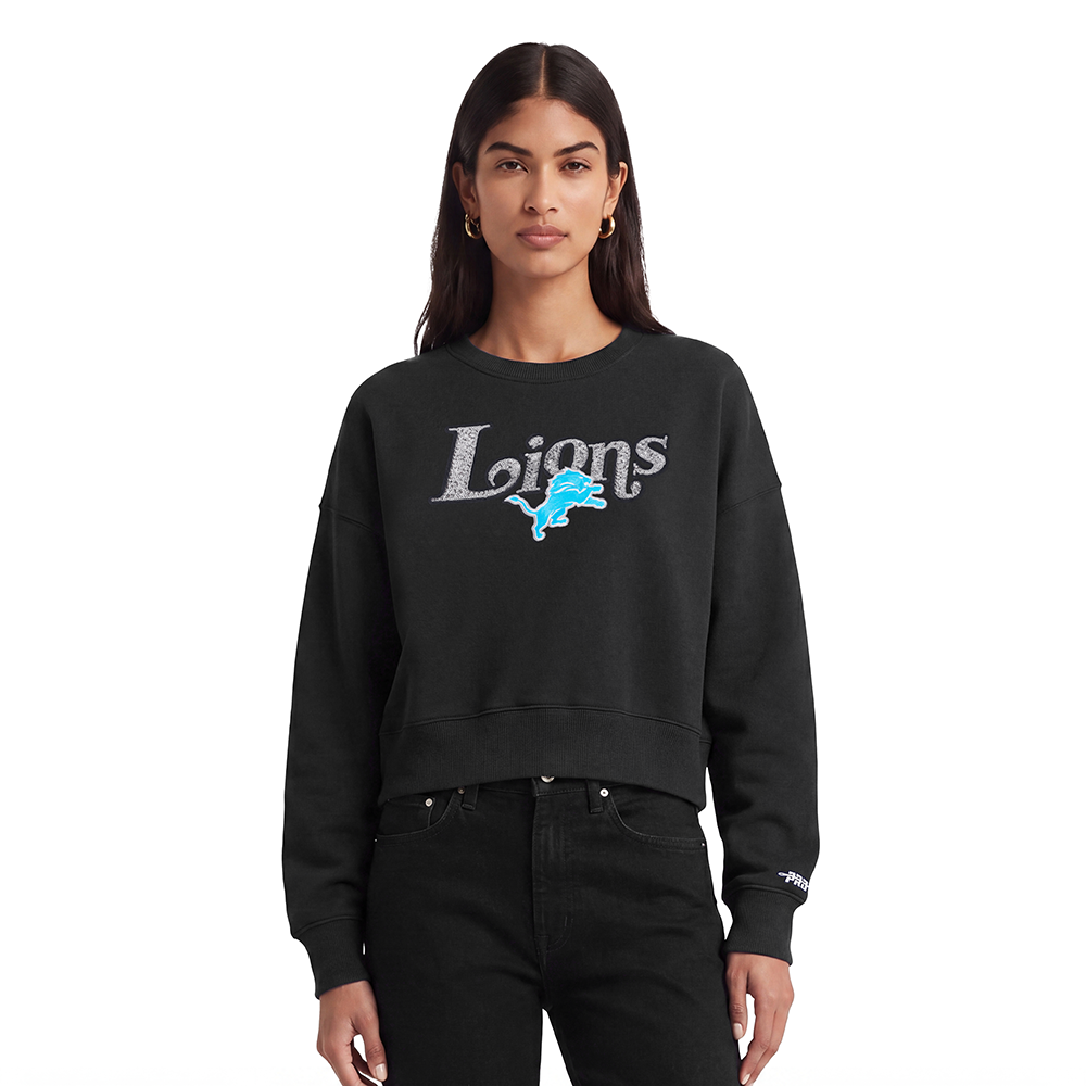 SUDADERA DE CUELLO REDONDO NFL DETROIT LIONS SHOW TIME PARA MUJER