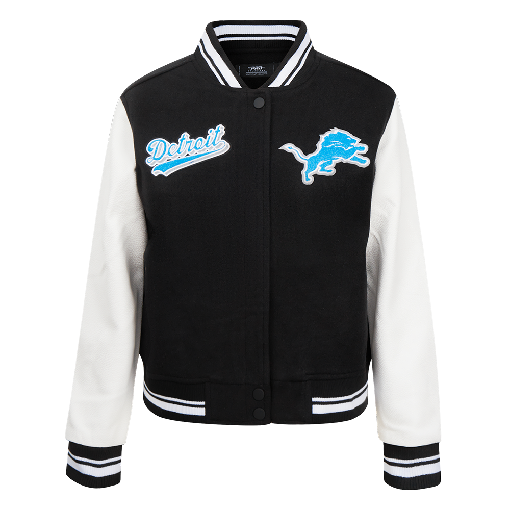 CHAMARRA UNIVERSITARIA NFL DETROIT LIONS SCRIPT TAIL PARA MUJER
