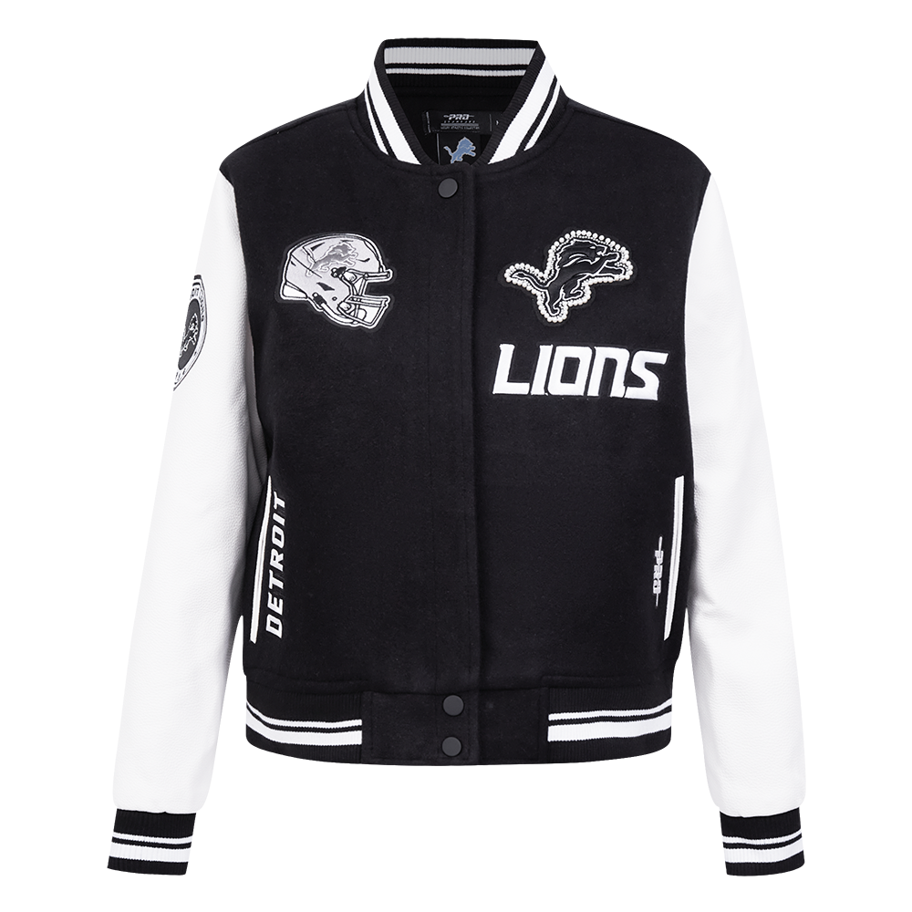 CHAMARRA UNIVERSITARIA NFL DETROIT LIONS PEARLS PARA MUJER