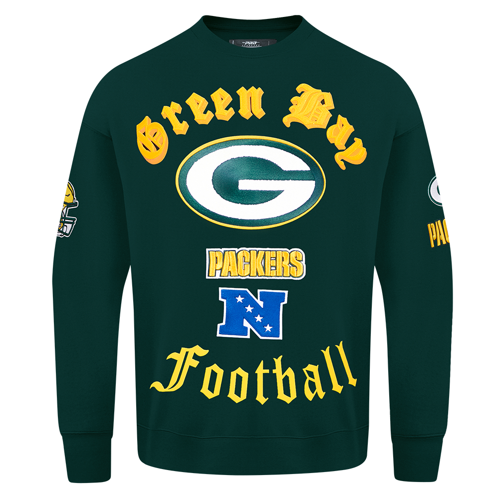 SUDADERA DE CUELLO REDONDO NFL GREEN BAY PACKERS OLD ENGLISH