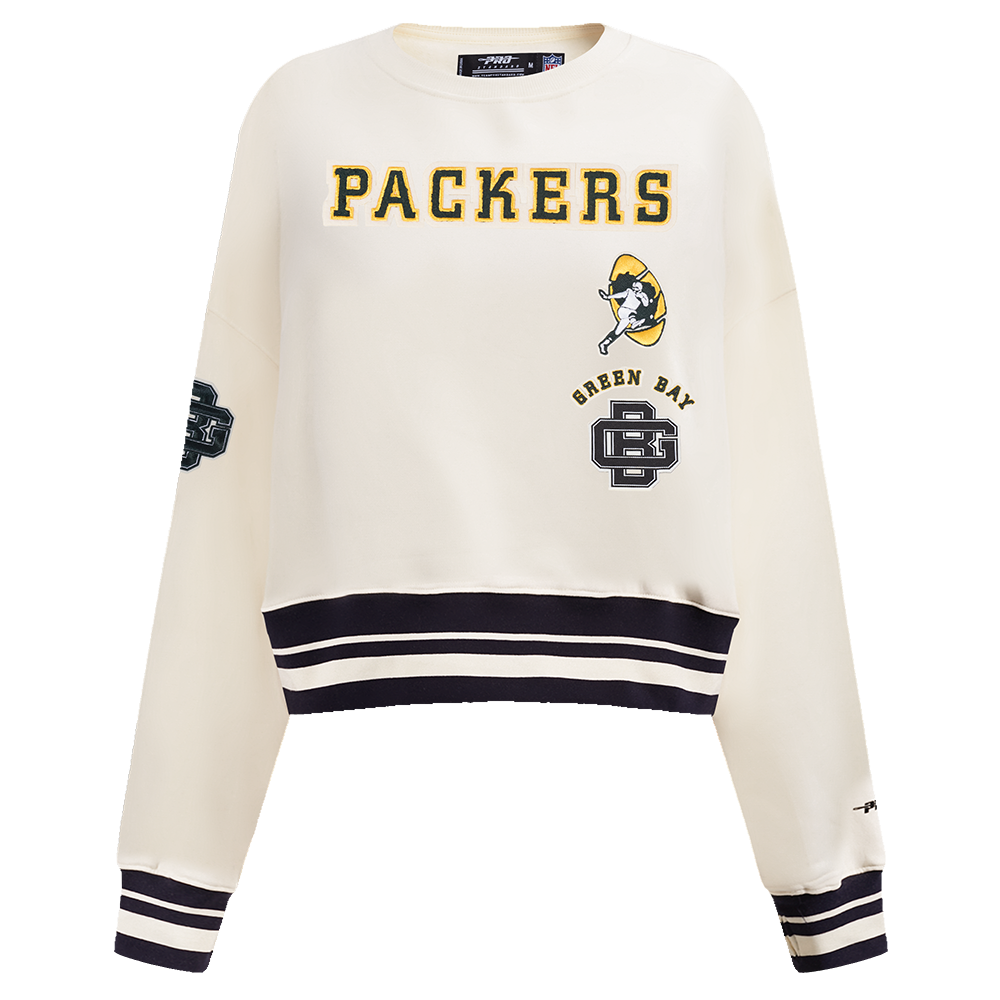 SUDADERA DE CUELLO REDONDO NFL GREEN BAY PACKERS RETRO CLASSICS PARA MUJER