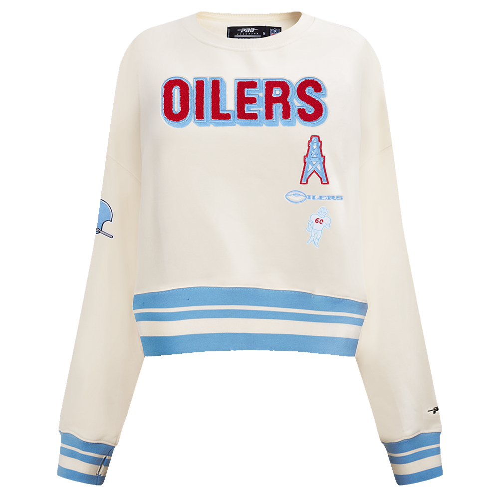 SUDADERA DE CUELLO REDONDO NFL HOUSTON OILERS RETRO CLASSICS PARA MUJER