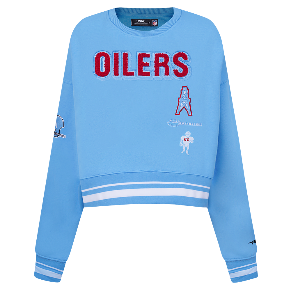 SUDADERA DE CUELLO REDONDO NFL HOUSTON OILERS RETRO CLASSICS PARA MUJER