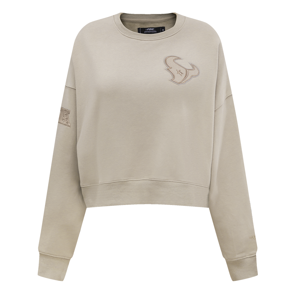 SUDADERA DE CUELLO REDONDO NFL HOUSTON TEXANS NEUTRAL PARA MUJER