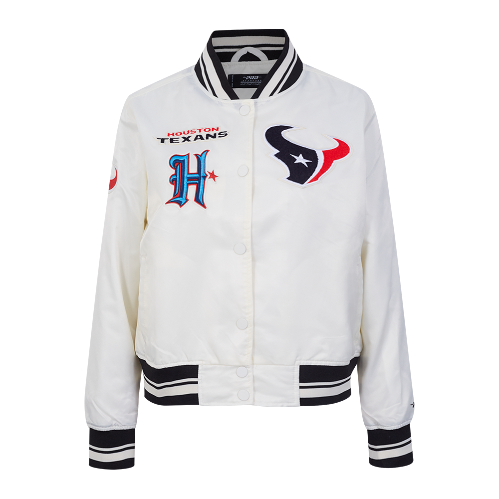 CHAMARRA DE SATIN NFL HOUSTON TEXANS RETRO CLASSICS PARA MUJER