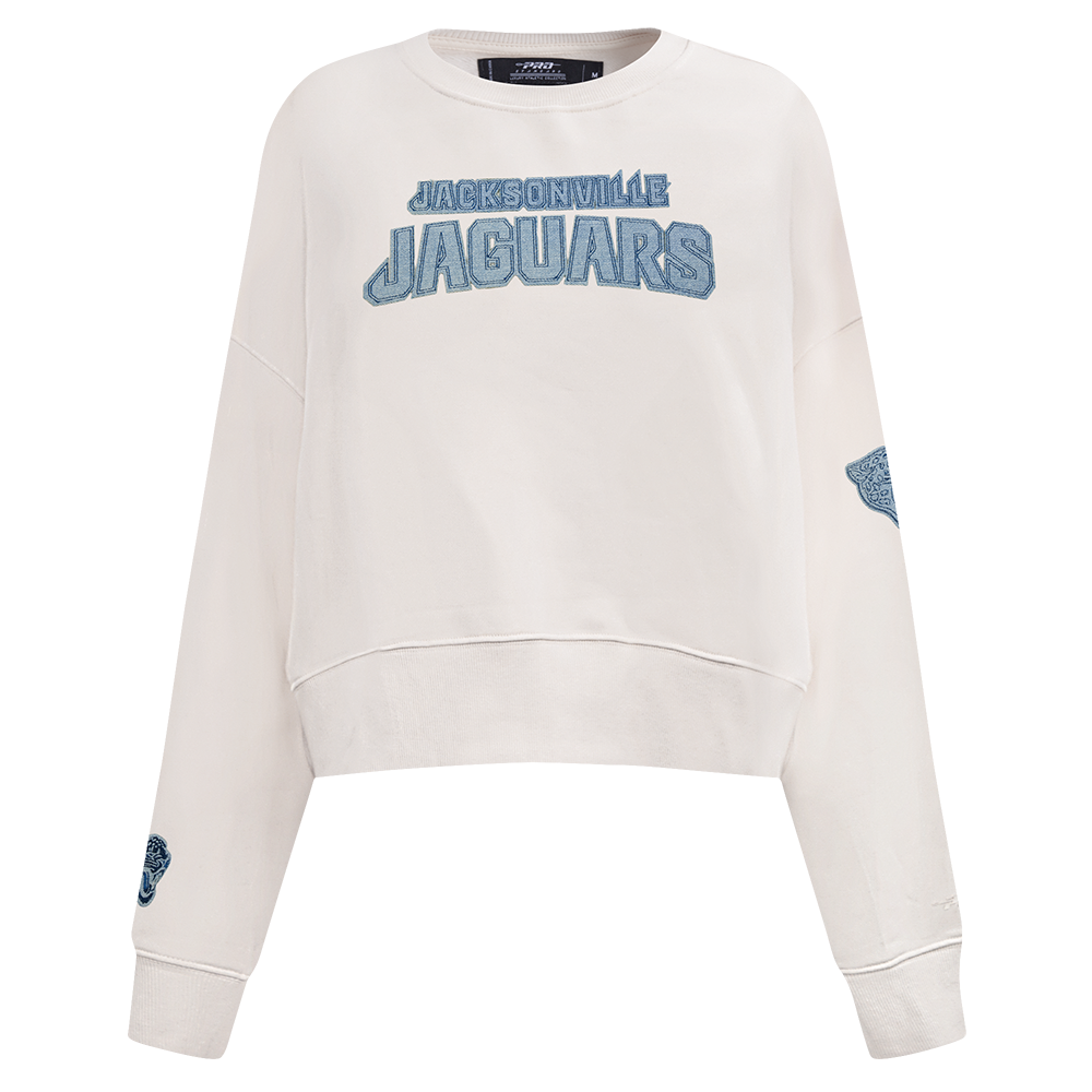 SUDADERA DE CUELLO REDONDO NFL JACKSONVILLE JAGUARS VARSITY BLUES PARA MUJER