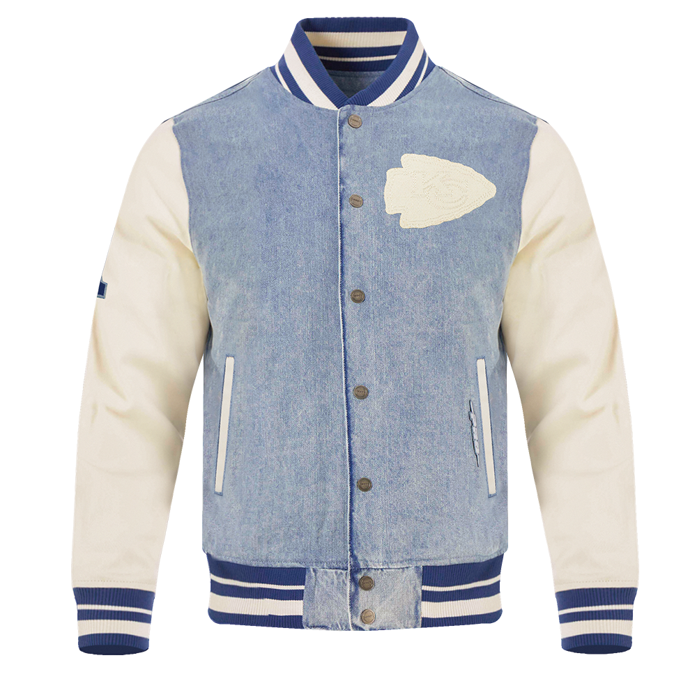 CHAMARRA DE MEZCLILLA NFL KANSAS CITY CHIEFS VARSITY BLUES