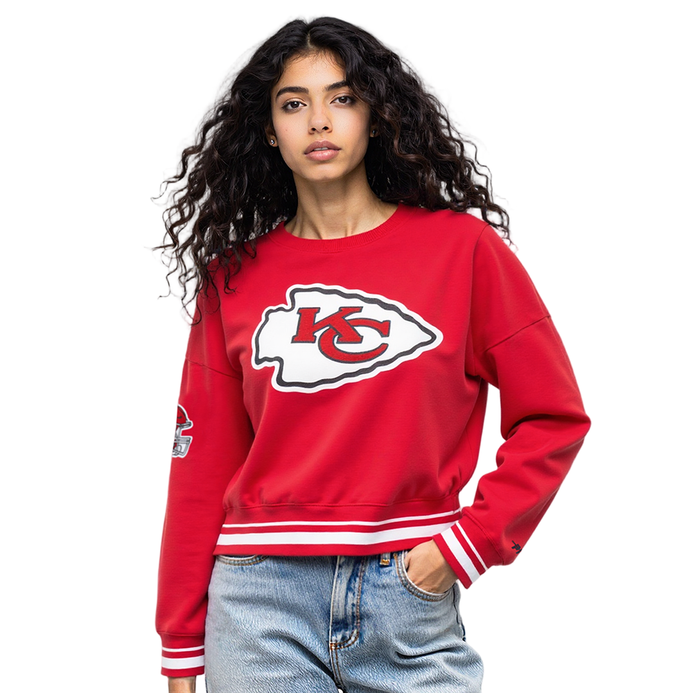 SUDADERA DE CUELLO REDONDO NFL KANSAS CITY CHIEFS MASH UP PARA MUJER