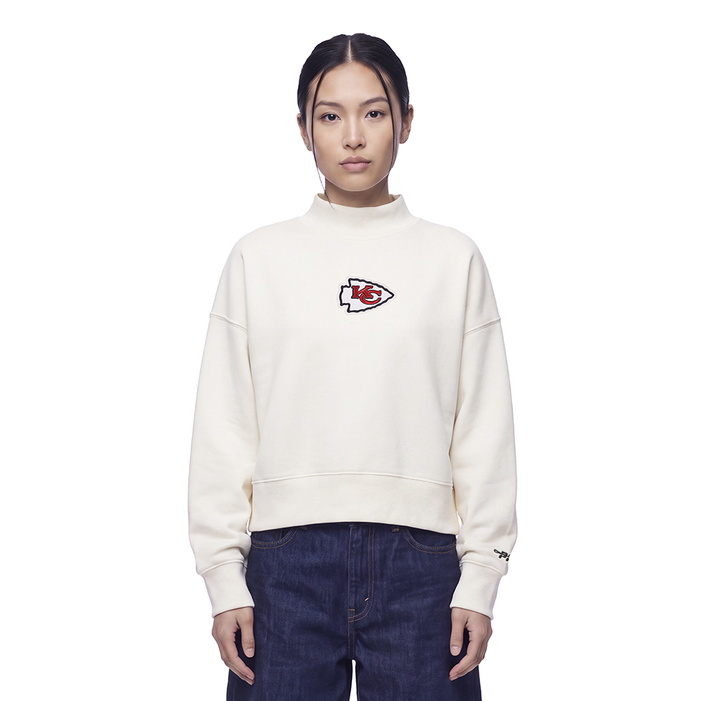 SUDADERA DE CUELLO REDONDO NFL KANSAS CITY CHIEFS CLASSIC ICON PARA MUJER