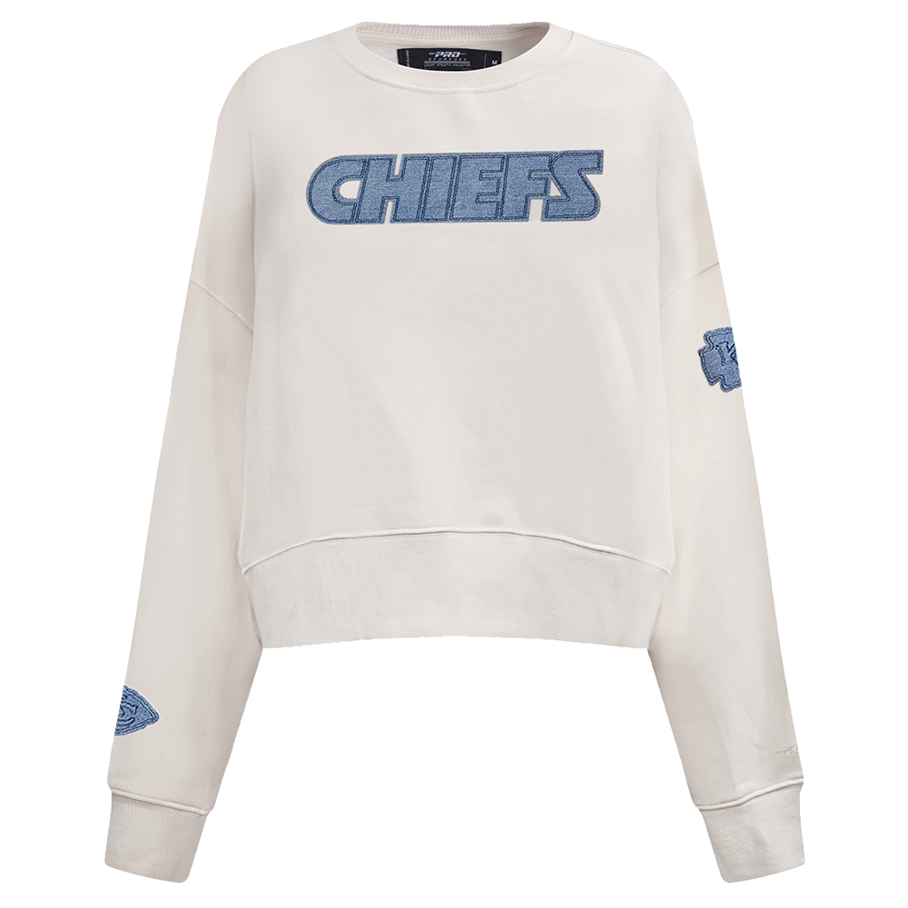 SUDADERA DE CUELLO REDONDO NFL KANSAS CITY CHIEFS VARSITY BLUES PARA MUJER