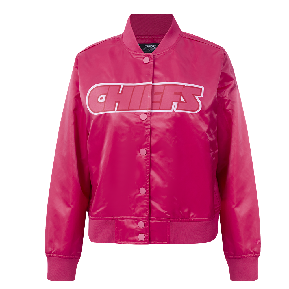 CHAMARRA DE SATIN NFL KANSAS CITY CHIEFS CLASSIC TRIPLE PINK PARA MUJER