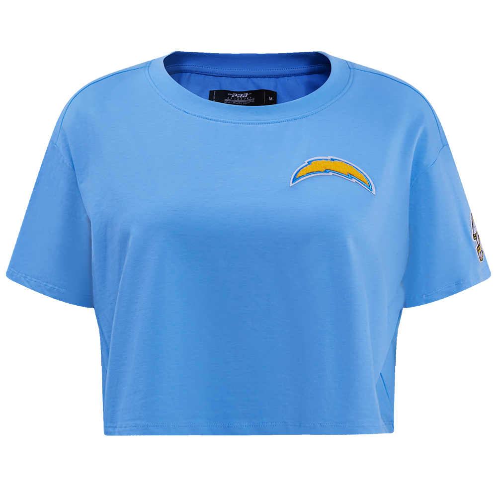PLAYERA CROP NFL LOS ANGELES CHARGERS CLASSIC ESSENTIALS PARA MUJER