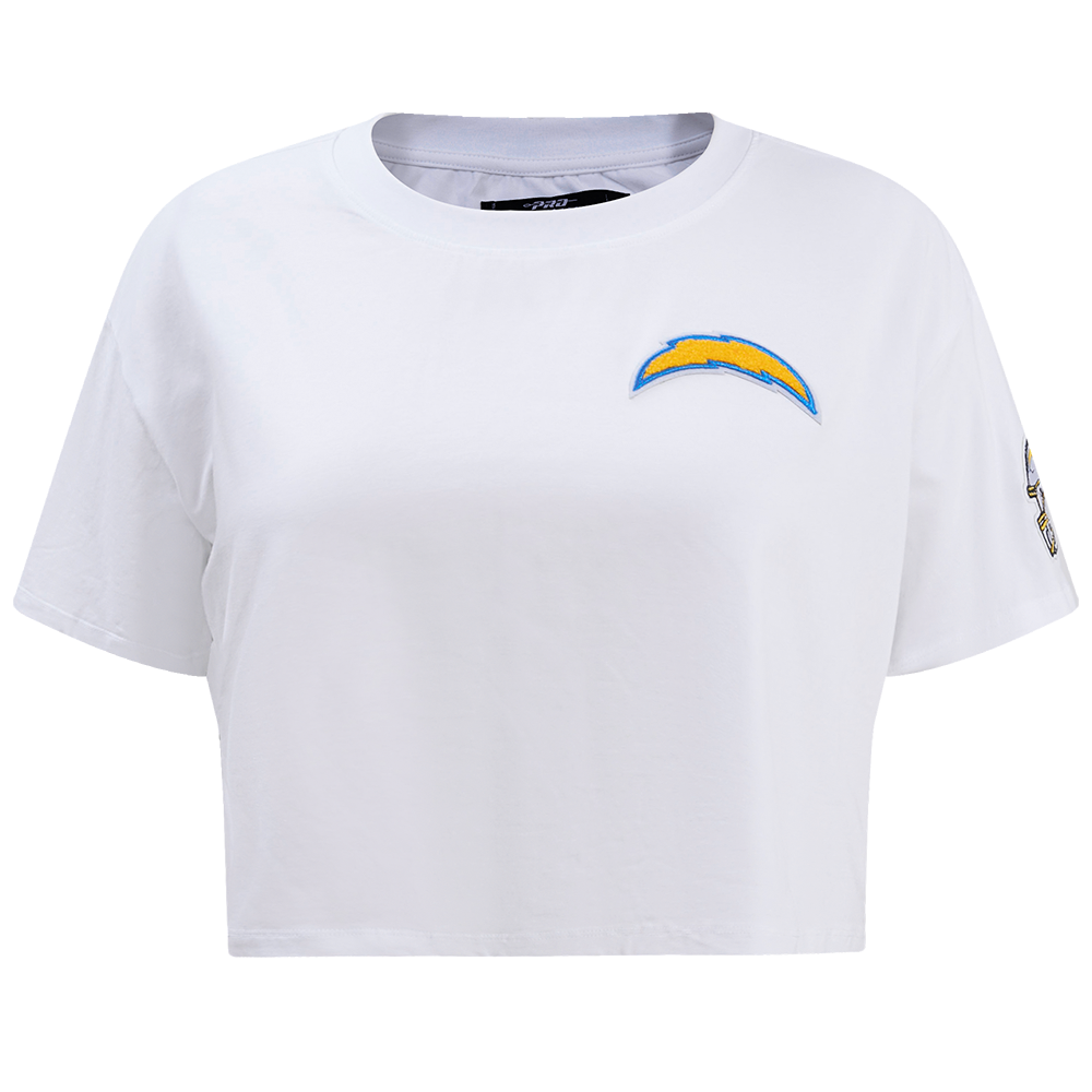 PLAYERA CROP NFL LOS ANGELES CHARGERS CLASSIC ESSENTIALS PARA MUJER