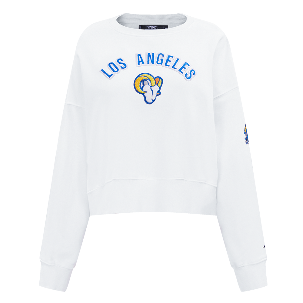 SUDADERA DE CUELLO REDONDO NFL LOS ANGELES RAMS CLASSIC CHENILLE PARA MUJER