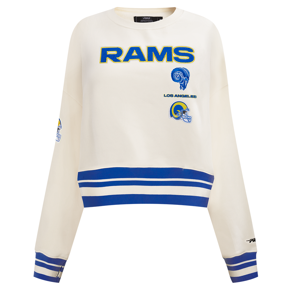 SUDADERA DE CUELLO REDONDO NFL LOS ANGELES RAMS RETRO CLASSICS PARA MUJER