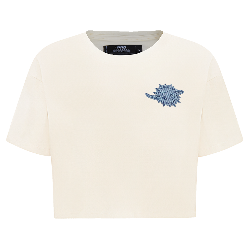 PLAYERA CROP NFL MIAMI DOLPHINS VARSITY BLUES PARA MUJER