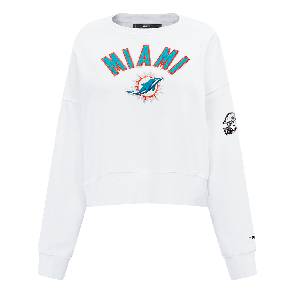 SUDADERA DE CUELLO REDONDO NFL MIAMI DOLPHINS CLASSIC ESSENTIALS PARA MUJER