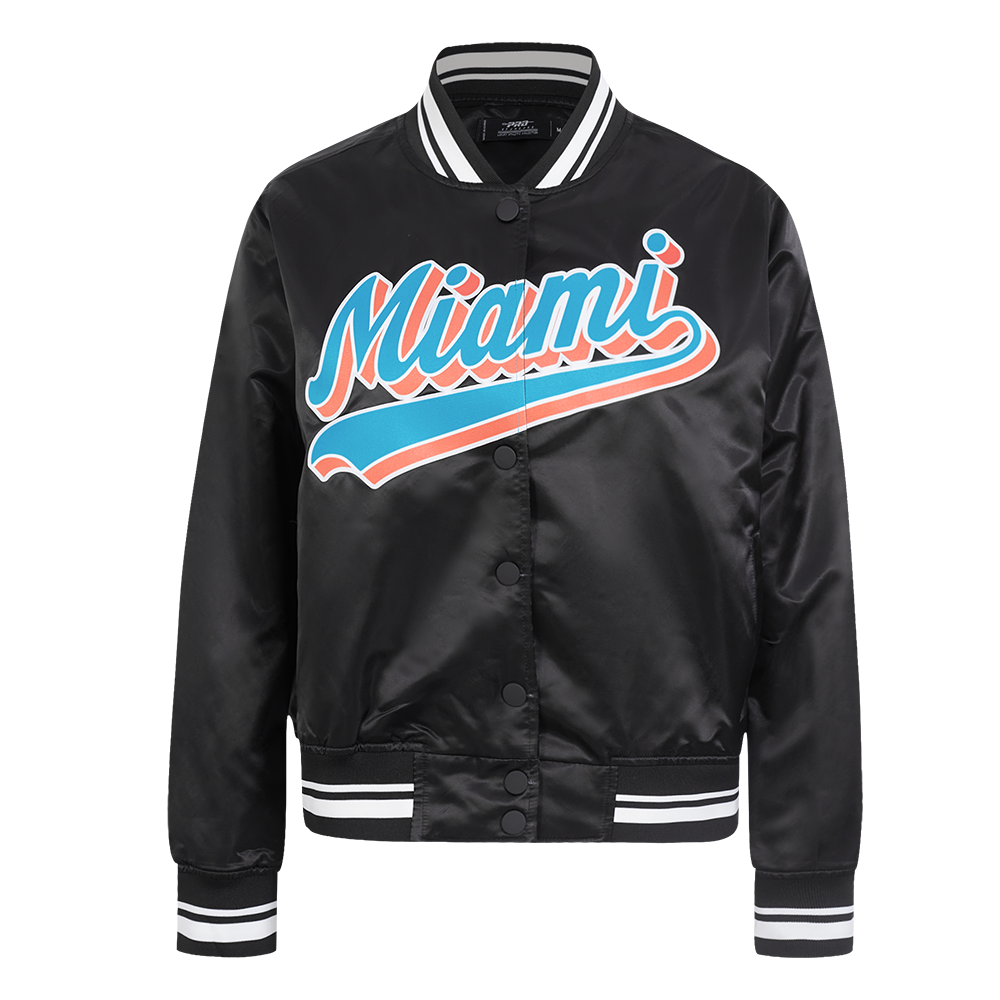 CHAMARRA DE SATÍN NFL MIAMI DOLPHINS SCRIPT TAIL PARA MUJER