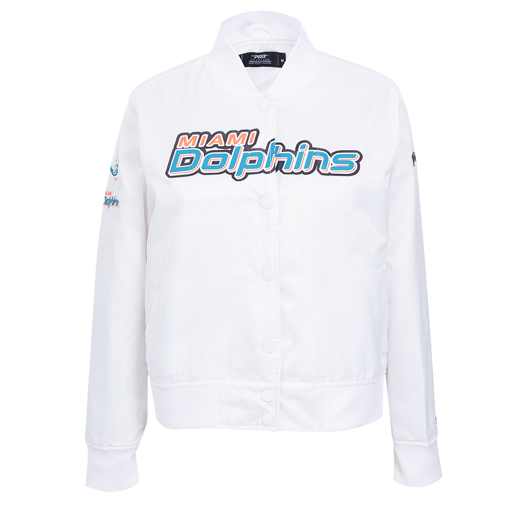CHAMARRA DE SATÍN NFL MIAMI DOLPHINS CLASSIC ESSENTIALS PARA MUJER