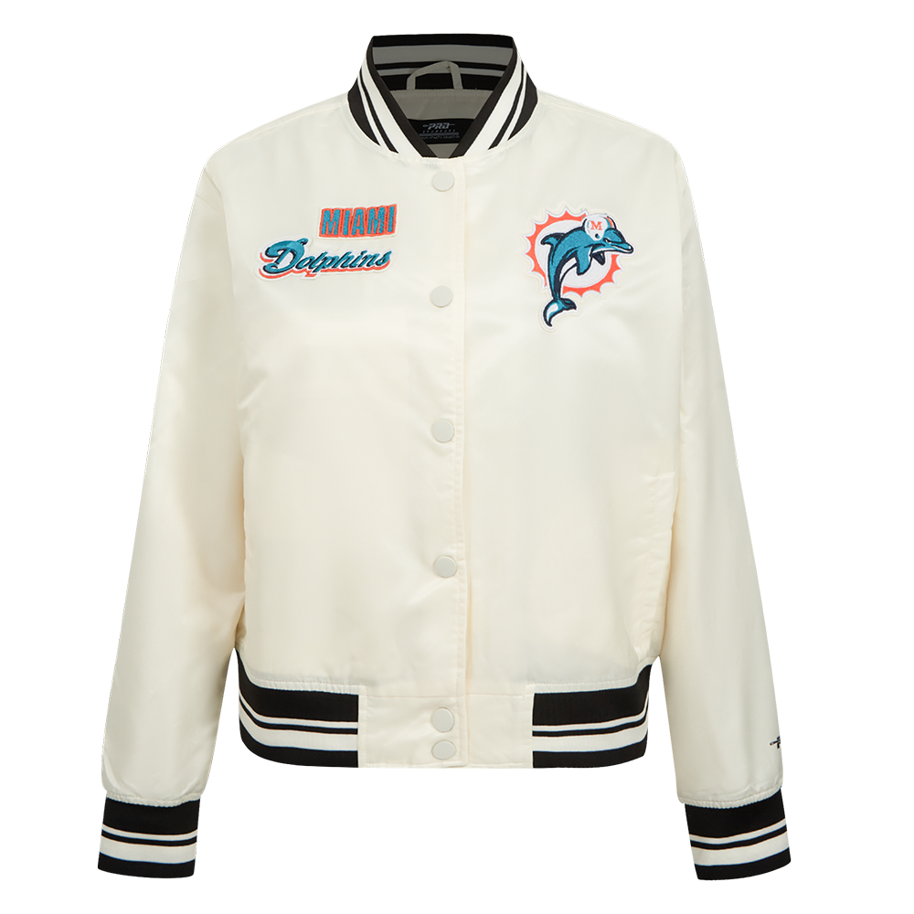 CHAMARRA DE SATÍN NFL MIAMI DOLPHINS RETRO CLASSICS PARA MUJER