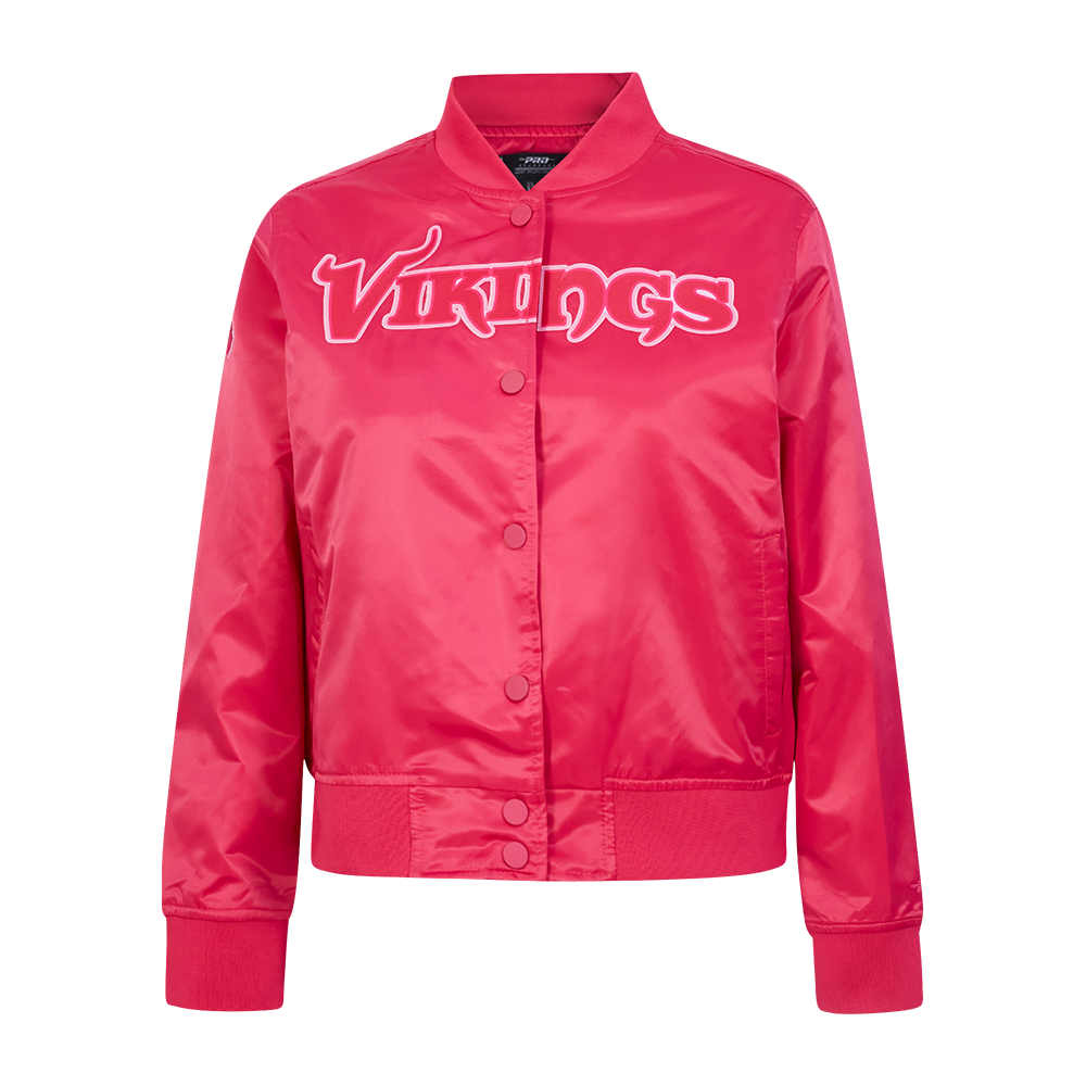 CHAMARRA DE SATIN NFL MINNESOTA VIKINGS CLASSIC TRIPLE PINK PARA MUJER