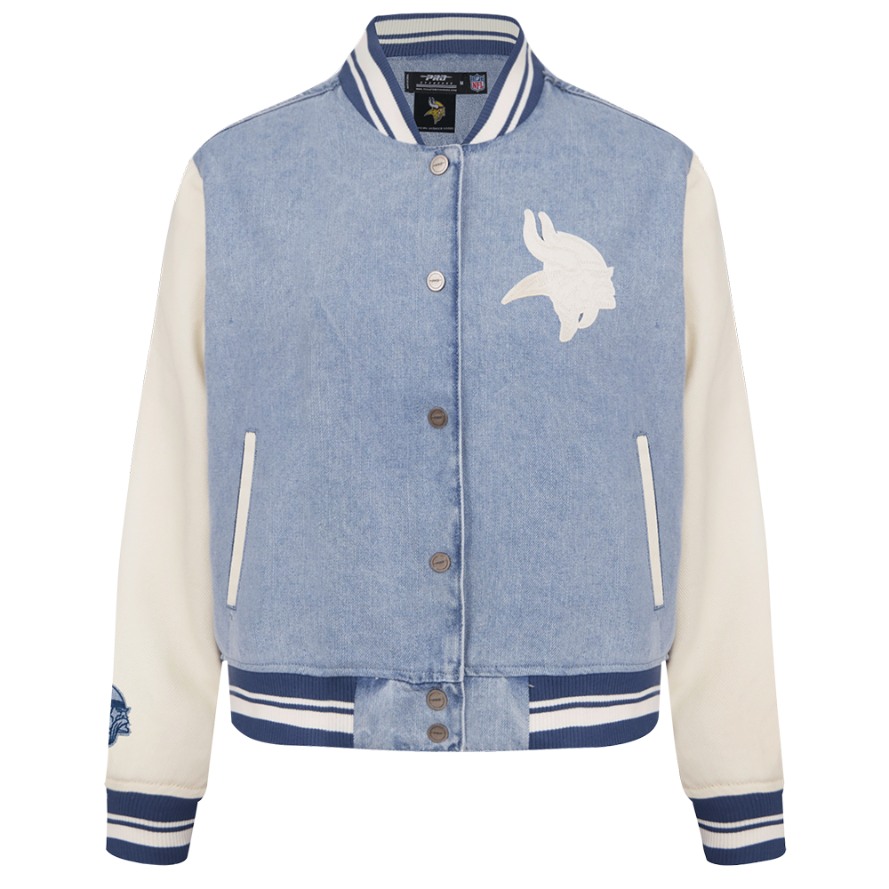 CHAMARRA UNIVERSITARIA NFL MINNESOTA VIKINGS VARSITY BLUES PARA MUJER